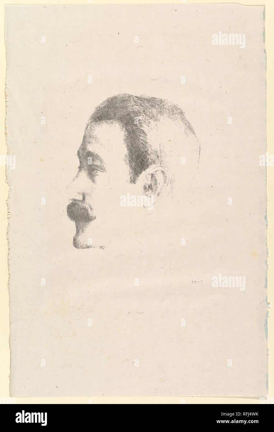 Portrait of Ricardo Vines. Artist: Odilon Redon (French, Bordeaux 1840-1916 Paris). Dimensions: sheet: 12 7/8 x 8 9/16 in. (32.7 x 21.8 cm)  image: 5 3/16 x 4 1/2 in. (13.1 x 11.5 cm). Sitter: Portrait of Ricardo Vines (Spanish, 1875-1943). Date: 1903. Museum: Metropolitan Museum of Art, New York, USA. Stock Photo