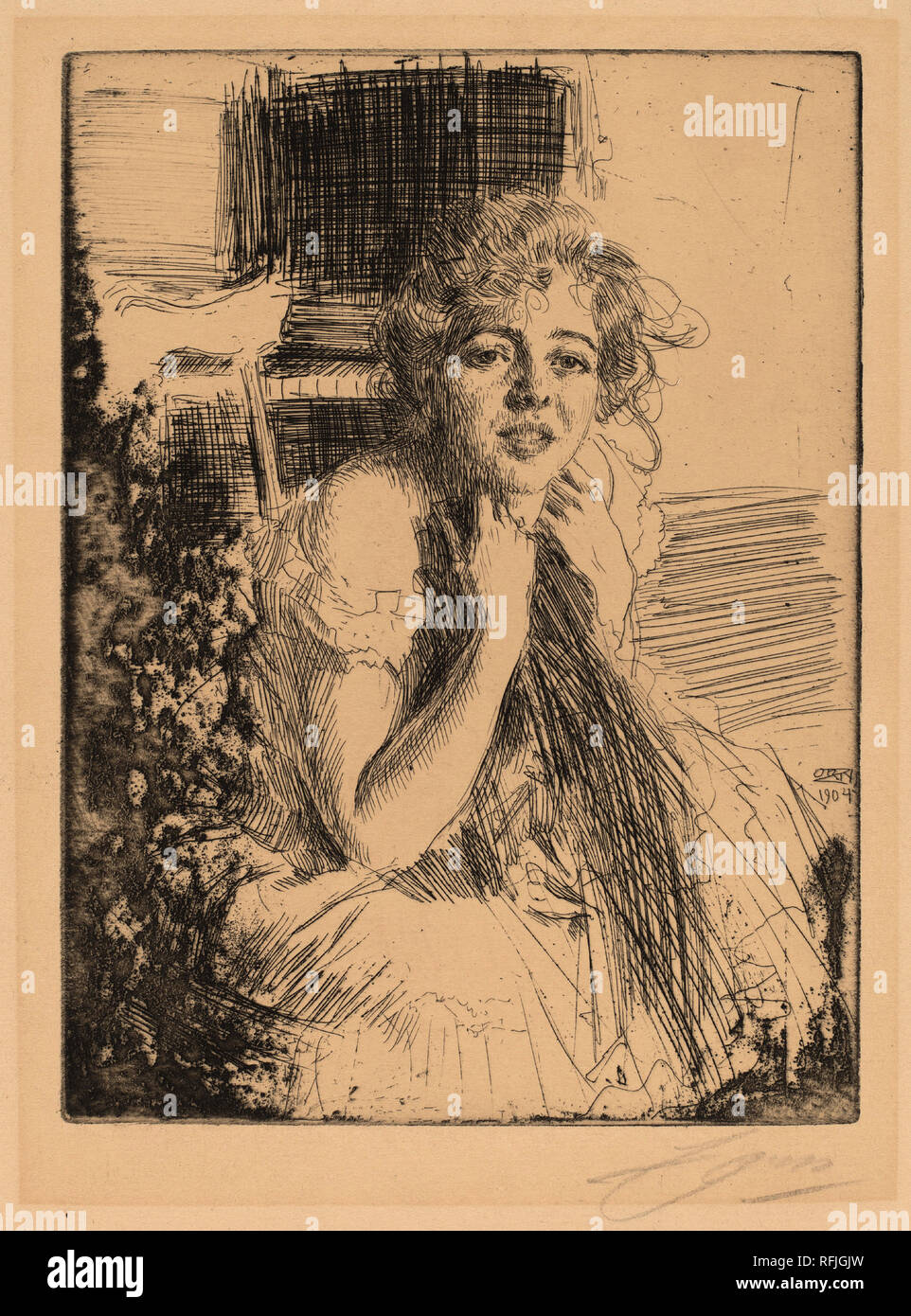 Emma Rasmussen. Dated: 1904. Dimensions: plate: 20.2 x 15.1 cm (7 15/16 ...