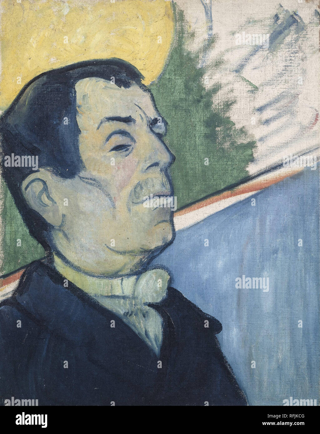Portrait of a Man. Date/Period: 1888. Portrait. Oil on canvas. Height: 40.5 cm (15.9 in); Width: 32 cm (12.5 in). Author: PAUL GAUGUIN. Gauguin, Paul Eugéne Henri. Stock Photo