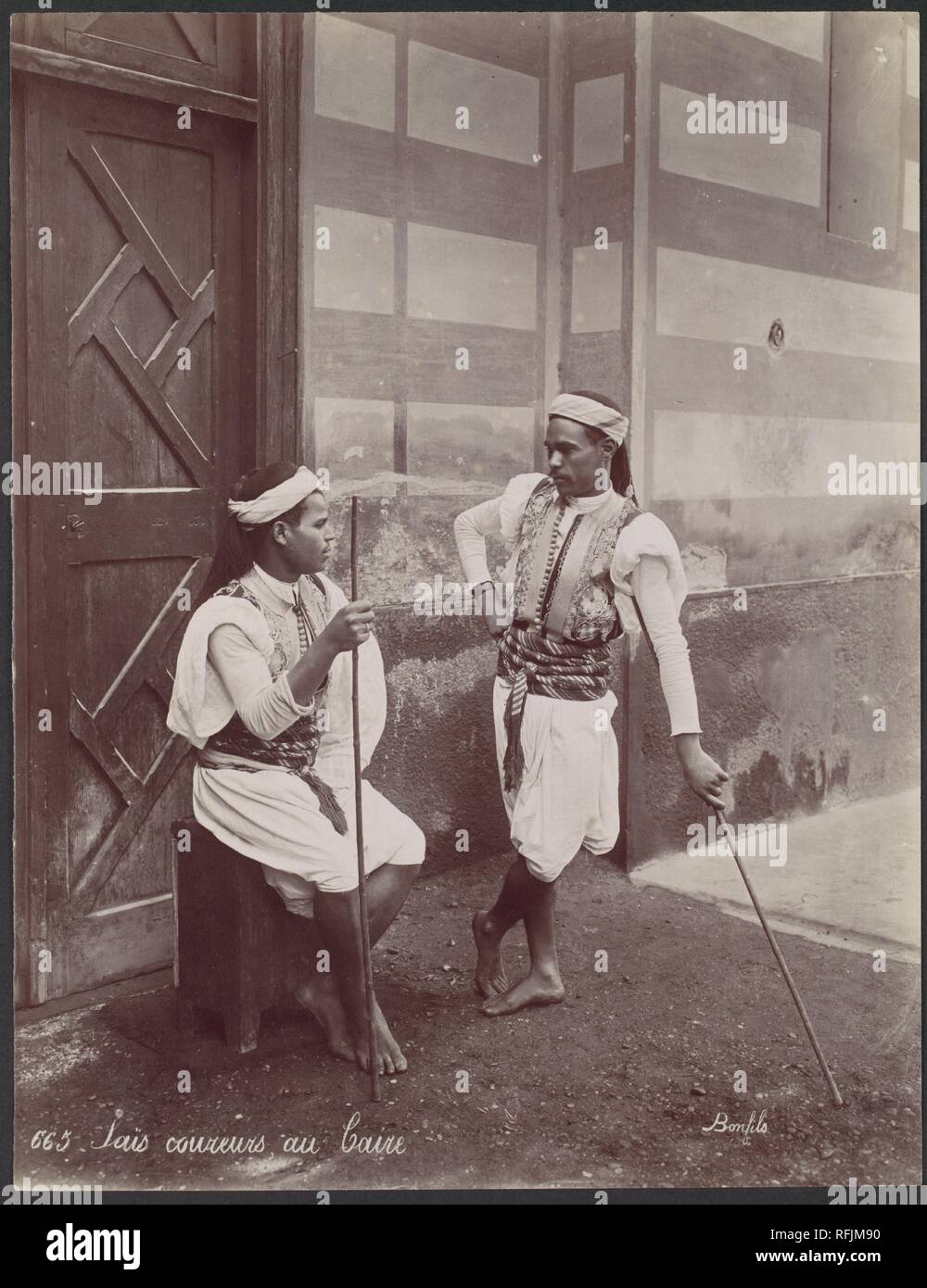 Saîs coureurs au Caire. Artist: Félix Bonfils (French, 1831-1885). Date: 1870s. Museum: Metropolitan Museum of Art, New York, USA. Stock Photo