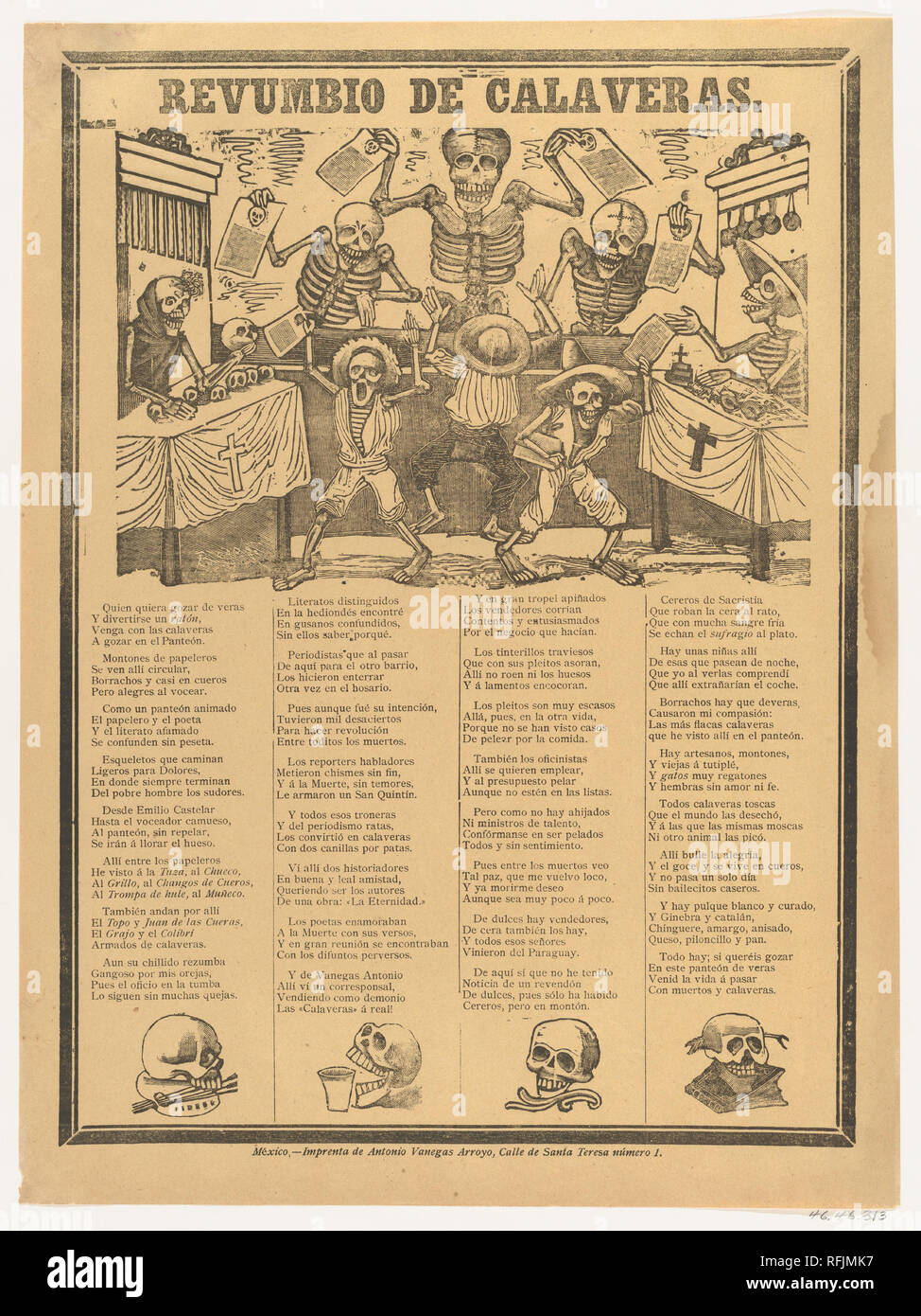Skeletons Hawking Their Wares And Shouting About Teetotalers Drunkards Old Men And Kids Tomcats And Working Girls Artist Jose Guadalupe Posada Mexican 1851 1913 Dimensions Sheet 15 9 16 11 7 16 In 39 5 Skeletons Hawking Their Wares And Shouting About Teetotalers Drunkards Old Men And Kids Tomcats And Working Girls Artist Jose Guadalupe Posada Mexican 1851 1913 Dimensions Sheet 15 9 16 11 7 16 In 39 5