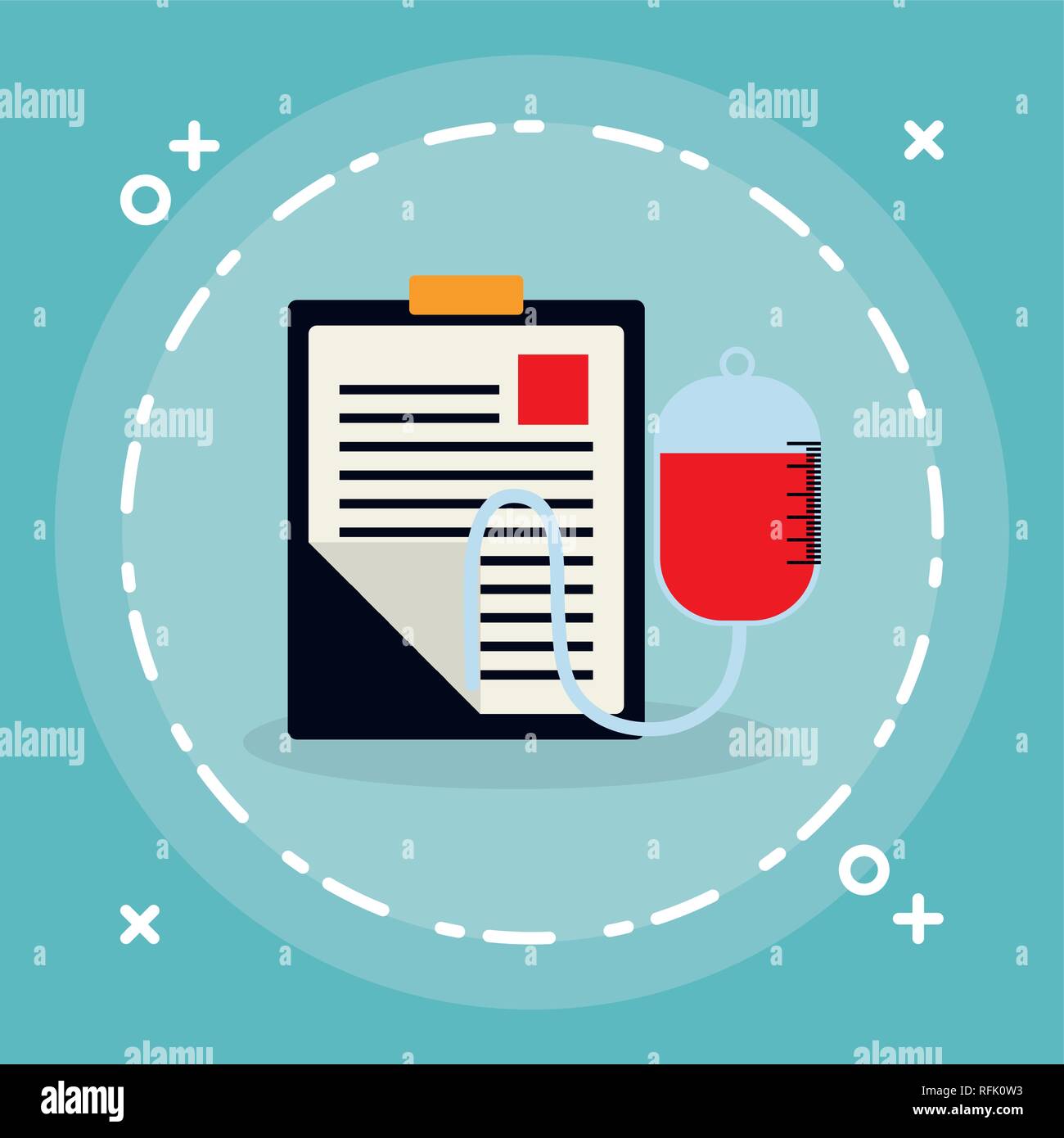 medical order checklist with blood bag vector illustration design Stock ...