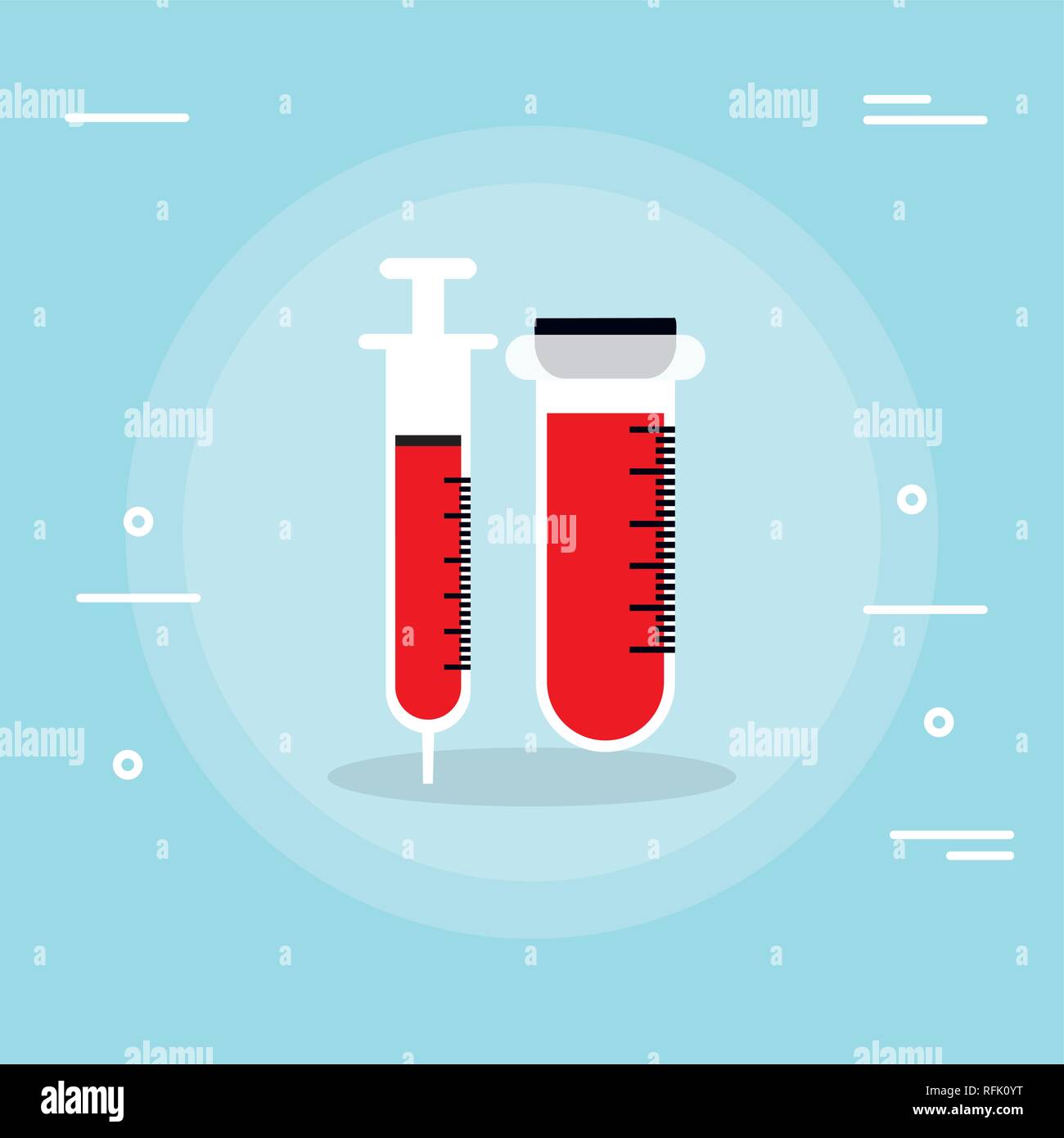 tube test blood with injection vector illustration design Stock Vector ...