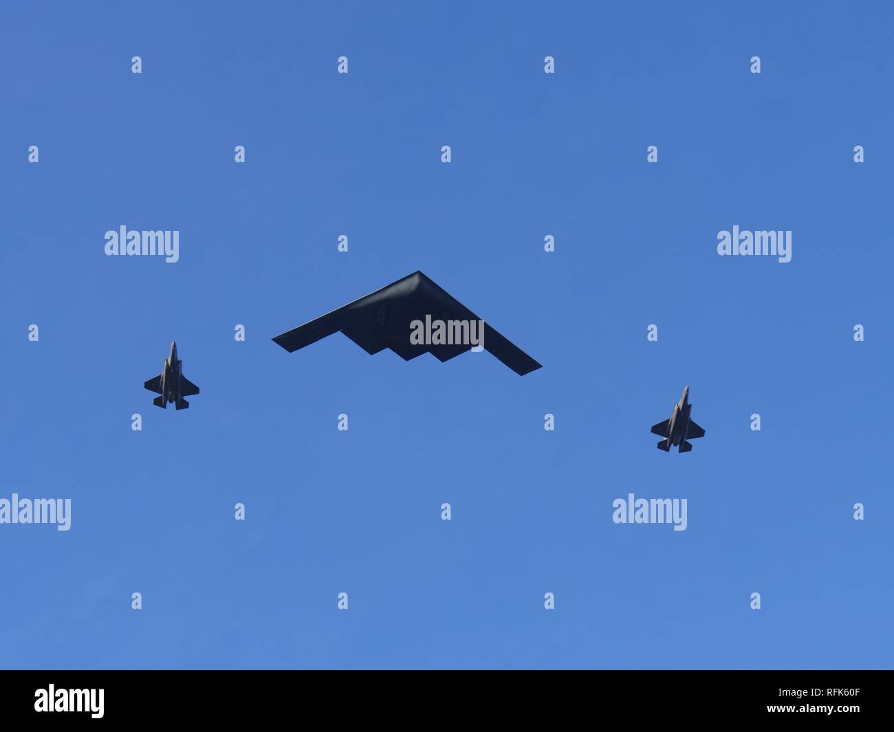 PASADENA, CALIFORNIA, USA JANUARY 1, 2018 Wide shot of a U.S. Air