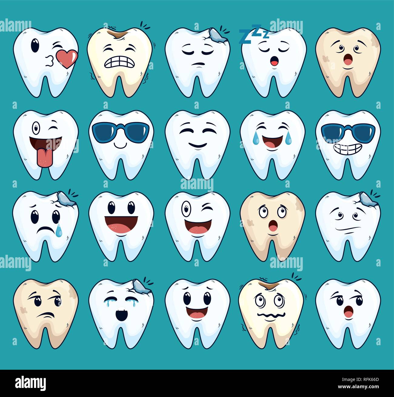 set teeth care treatment with dental medicine Stock Vector Image & Art ...