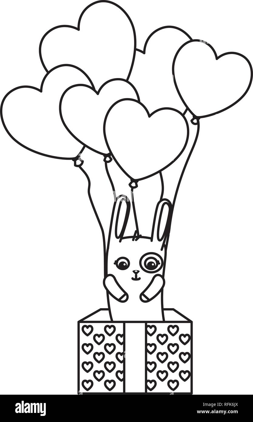 gift box present with cute rabbit Stock Vector Image & Art - Alamy