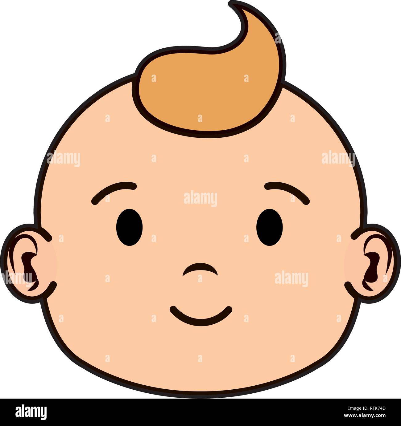 cute and little boy baby head character Stock Vector Image & Art - Alamy