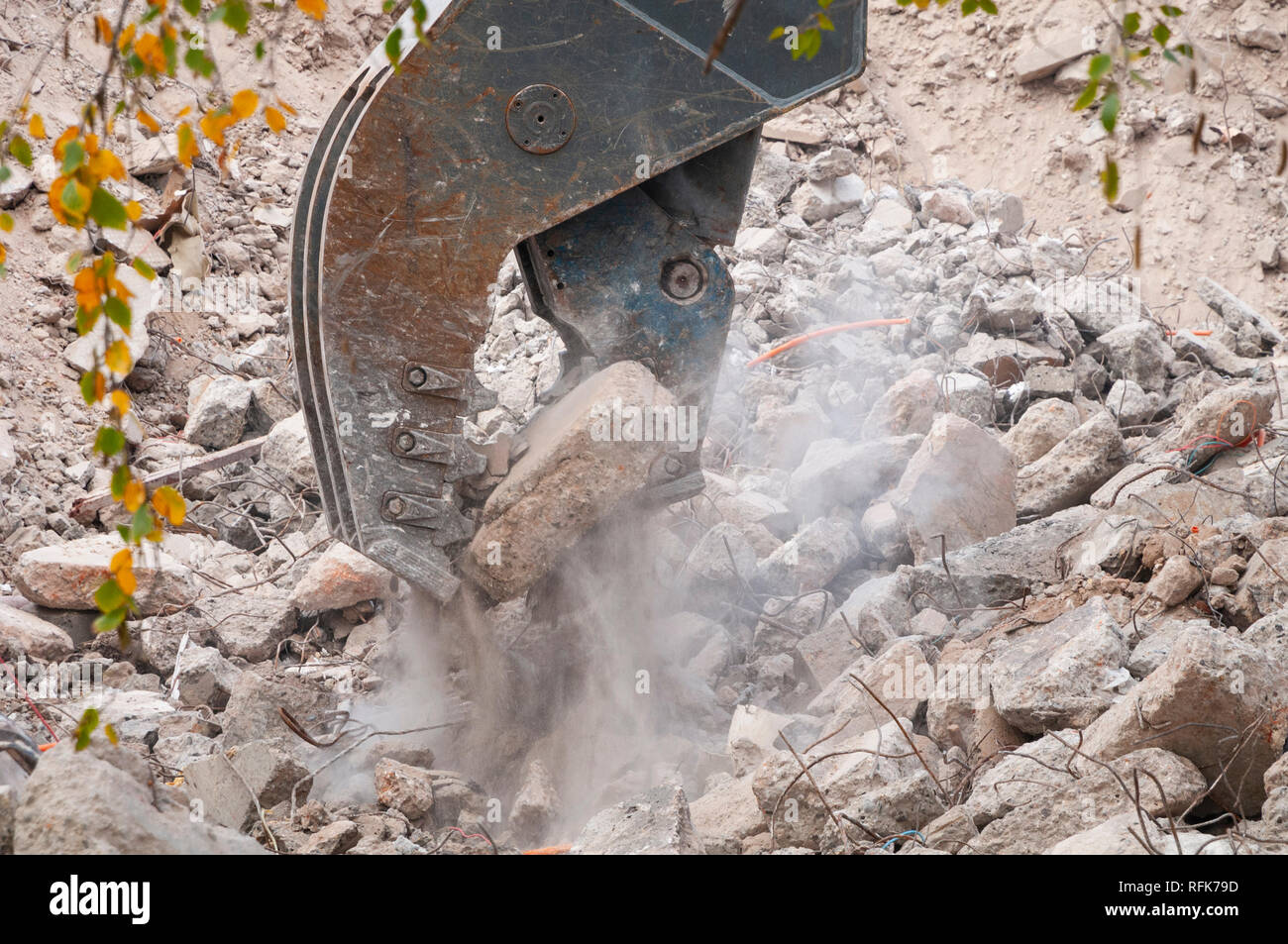 Closeup of Concrete Cracker grinding reinforced concrete Stock Photo Alamy