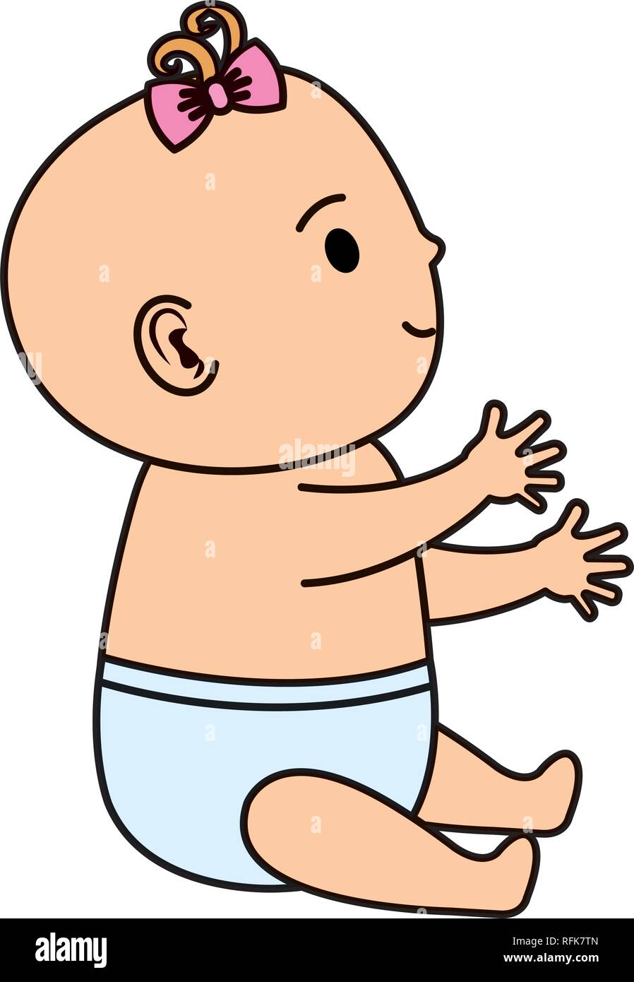 cute and little girl baby character Stock Vector Image & Art - Alamy