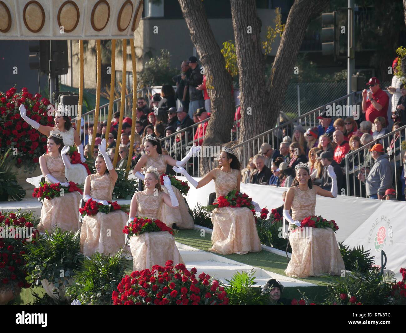 2018 tournament of roses queen and royal court hires stock photography