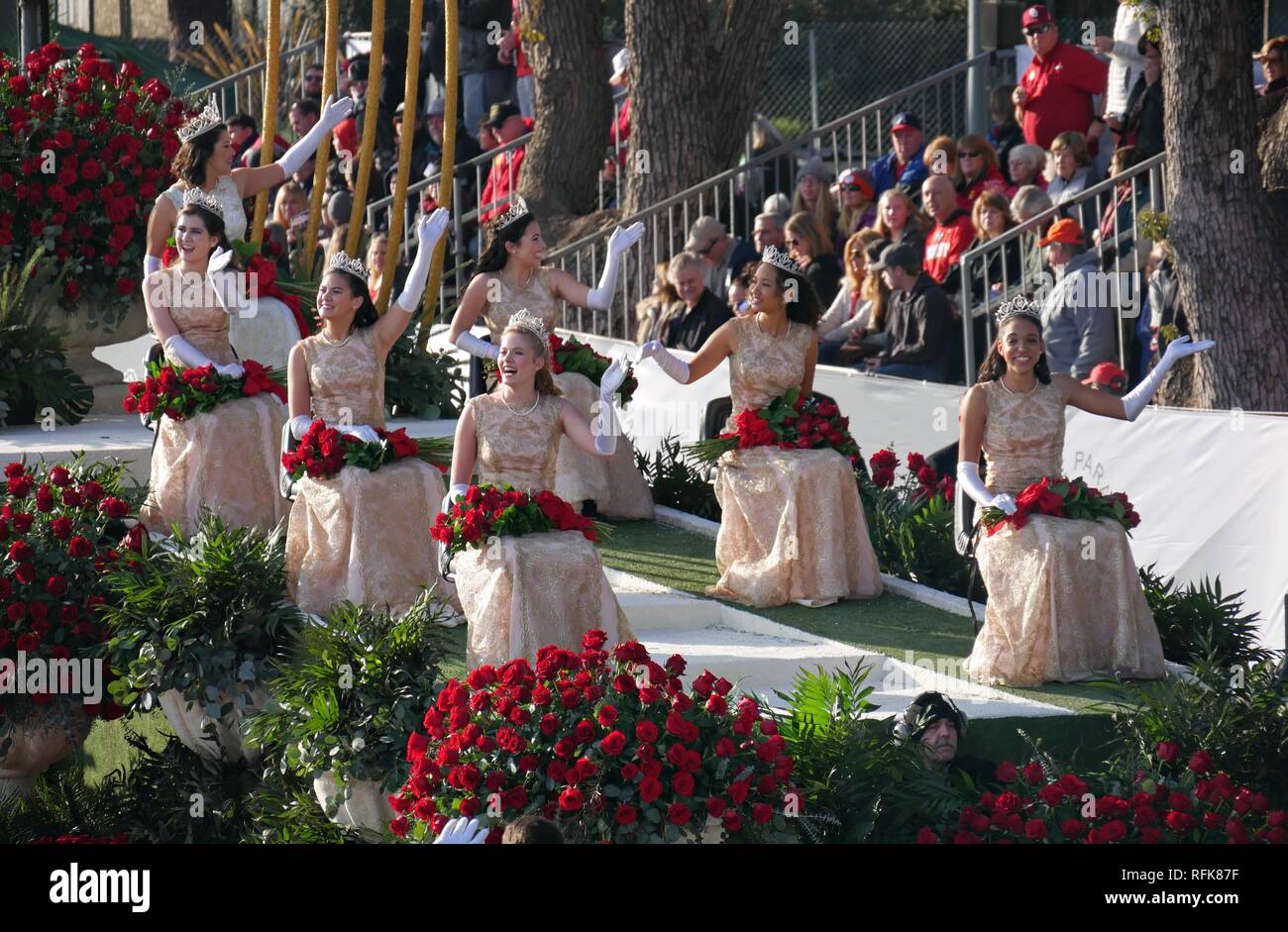 2018 tournament of roses queen and royal court hires stock photography