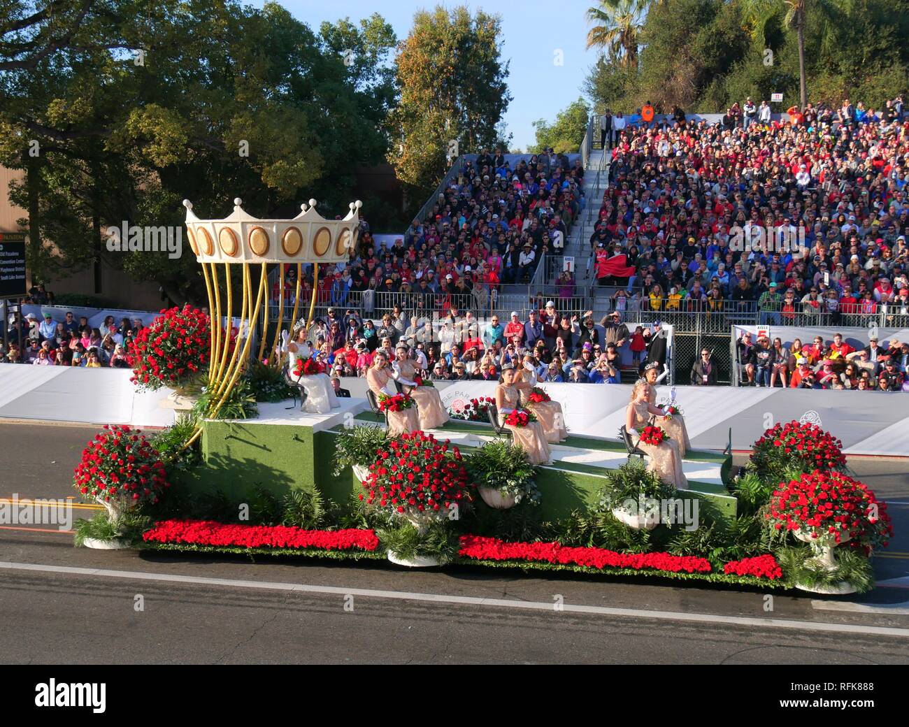 2018 tournament of roses queen and royal court hires stock photography