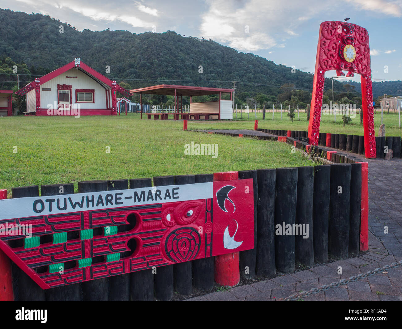 Otuwhare Marae, Omaio, East Cape, New Zealand Stock Photo