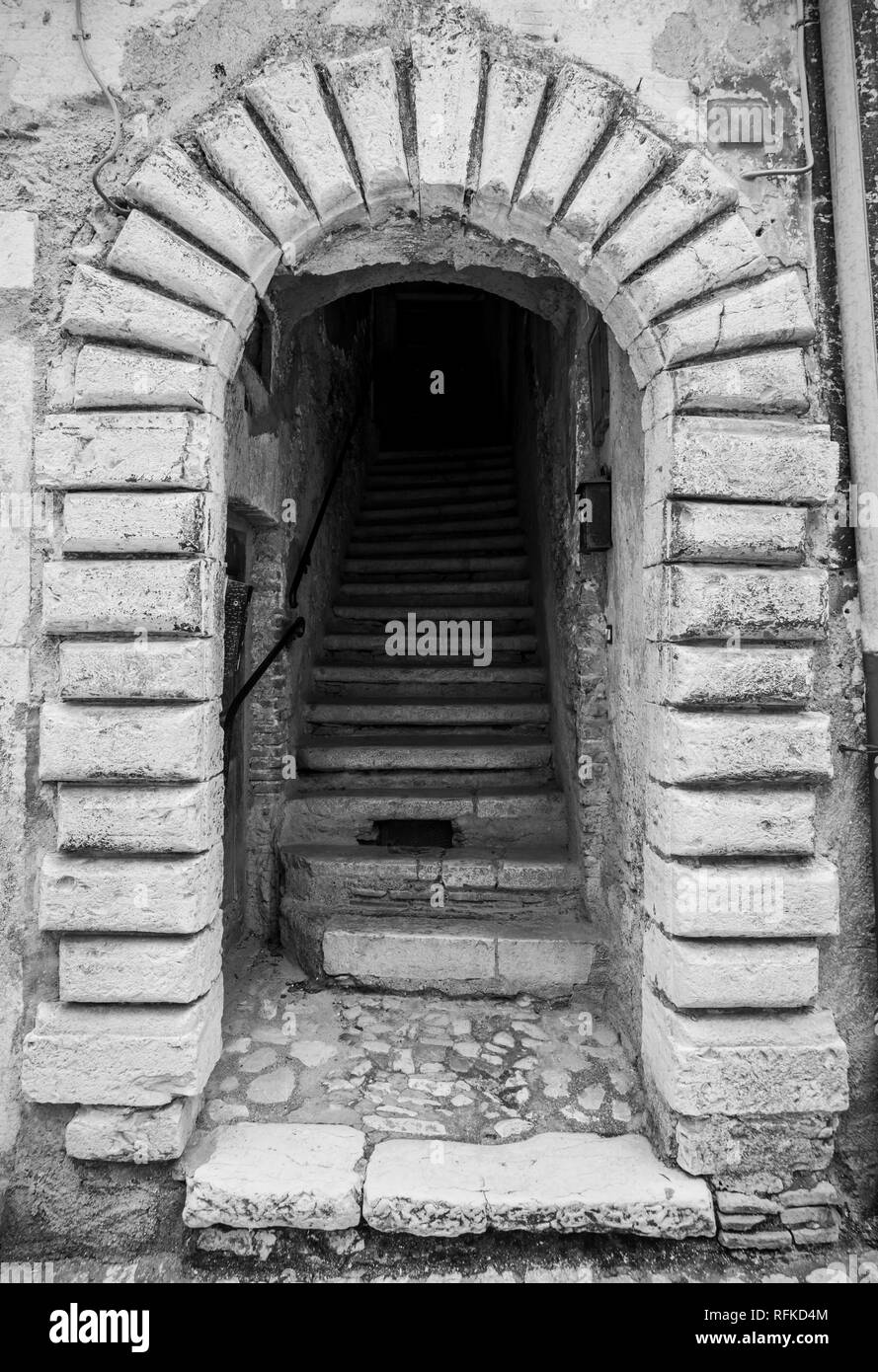 Italian medieval villages Black and White Stock Photos & Images - Alamy