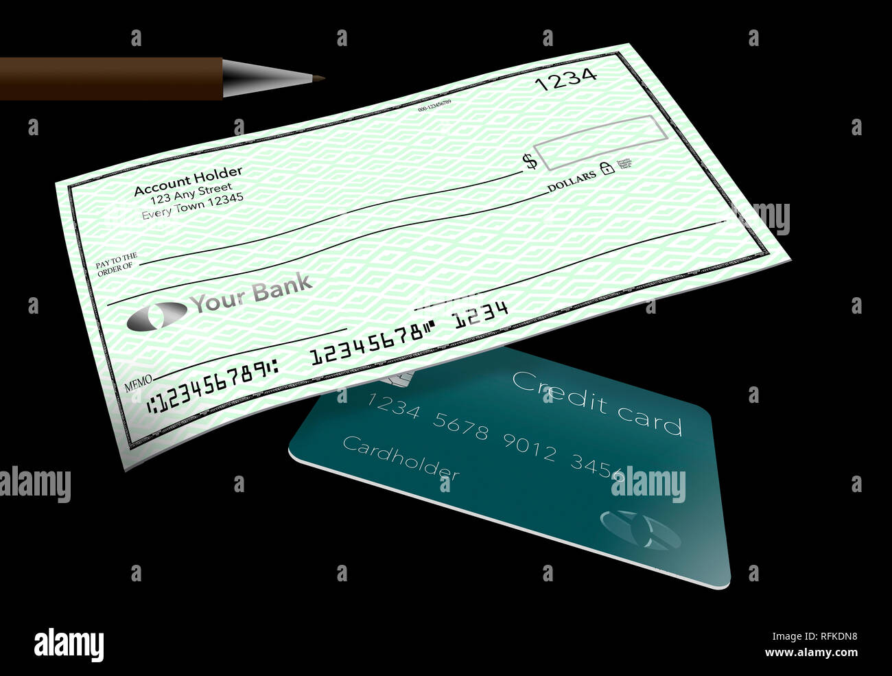 Personal Bank Checks From An Individual Checking Account Is Pictured Here This Is An Illustration Stock Photo Alamy
