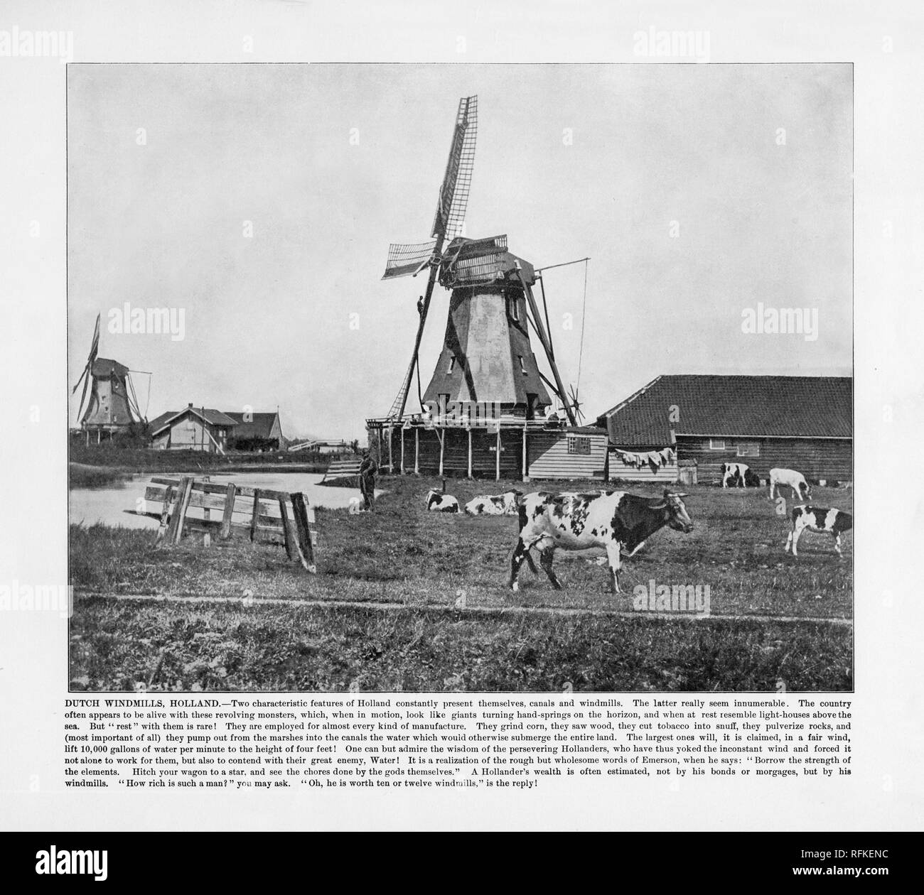 Dutch Windmills, Holland, Antique Dutch Photograph, 1893 Stock Photo Alamy
