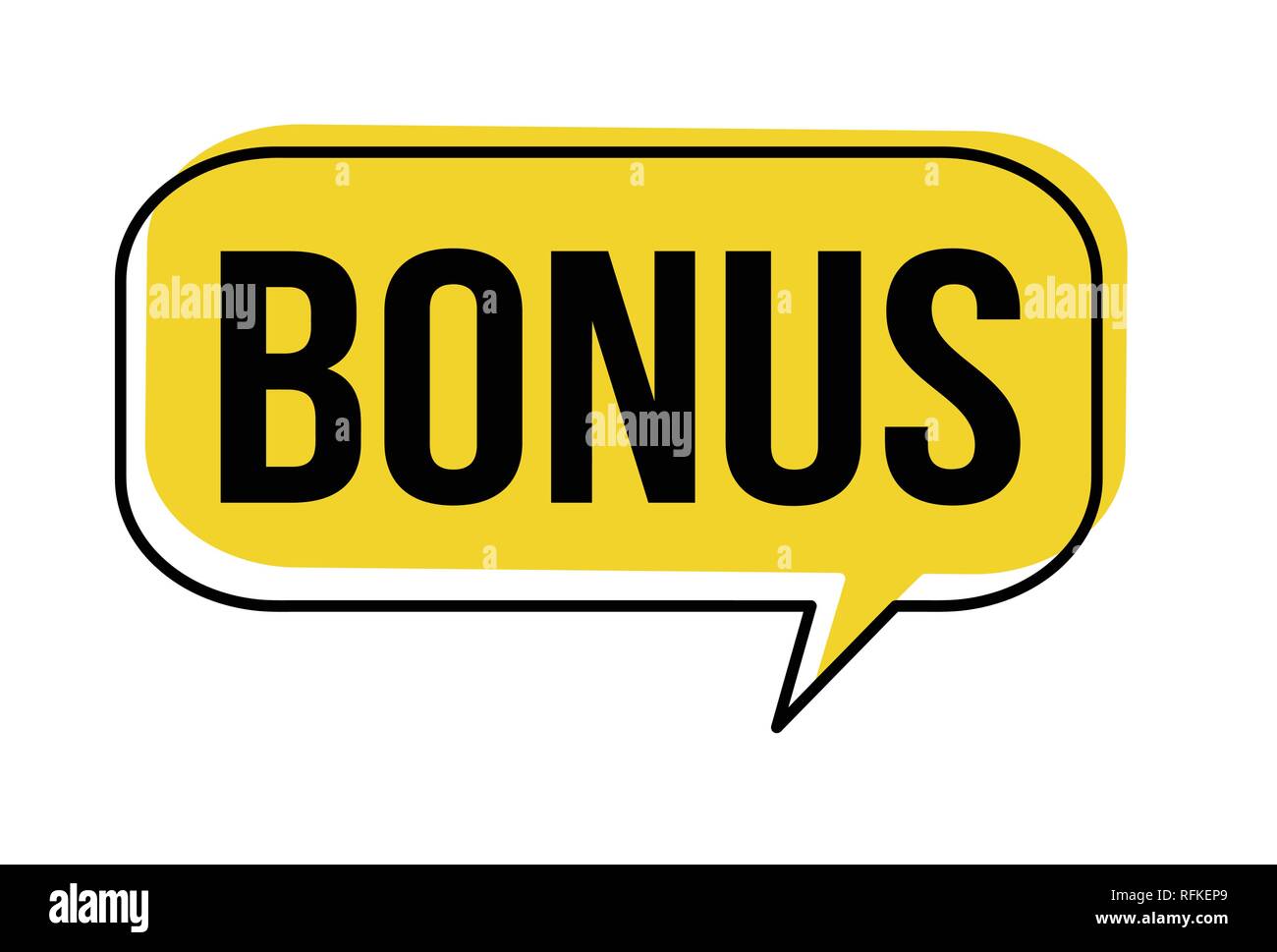 Bonus speech bubble on white background, vector illustration Stock Vector