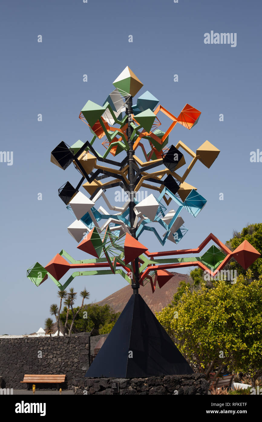 One of Cesar Manrique's moving sculptures at the Foundation where the artist lived, now an art