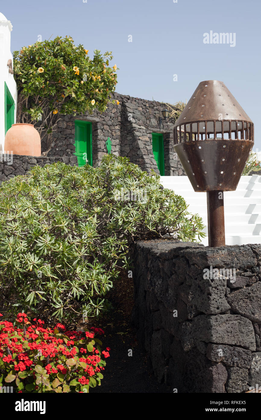 Cesar Manrique Foundation where the artist lived now an art gallery, Taro de Tahiche, Canary Island, Lanzarote Stock Photo