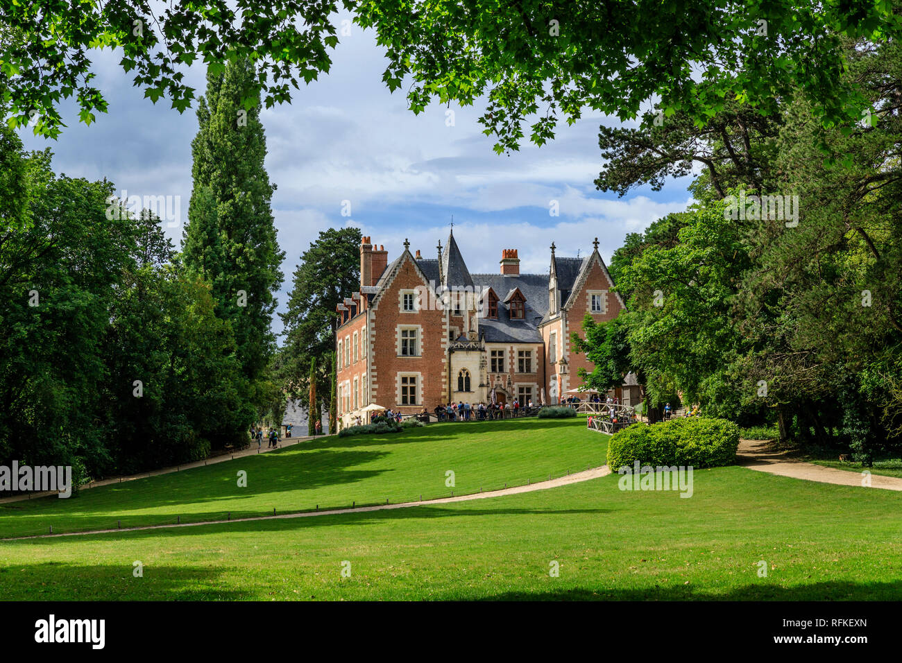 France, Indre et Loire, Amboise, the Clos Luce castle and garden // France, Indre-et-Loire (37), Amboise, Jardin et Château du Clos Lucé Stock Photo