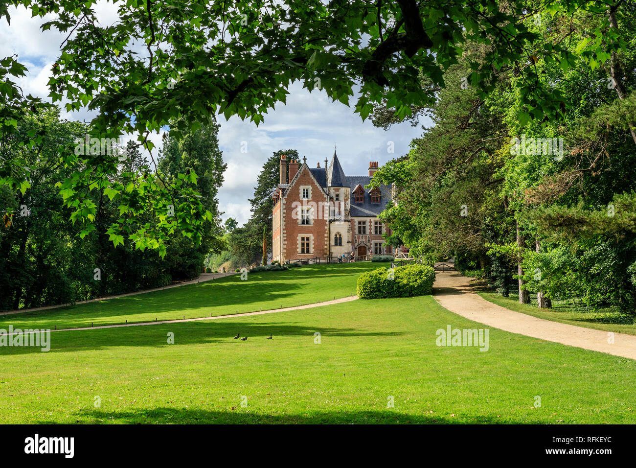 France, Indre et Loire, Amboise, the Clos Luce castle and garden // France, Indre-et-Loire (37), Amboise, Jardin et Château du Clos Lucé Stock Photo