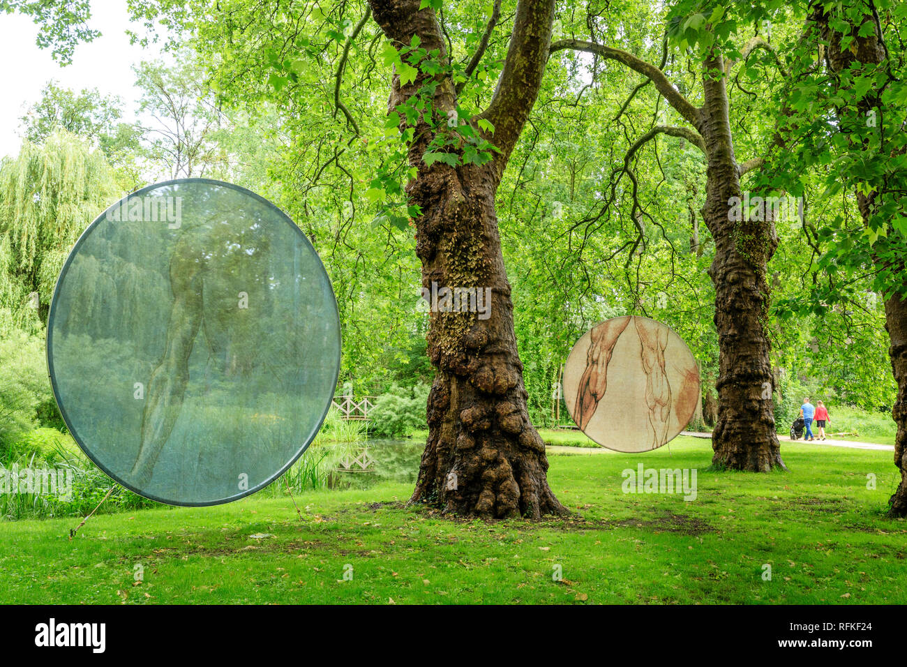 France, Indre et Loire, Amboise, analogy of the living, study of the muscles and structure of the plane tree trunks // France, Indre-et-Loire (37), Am Stock Photo