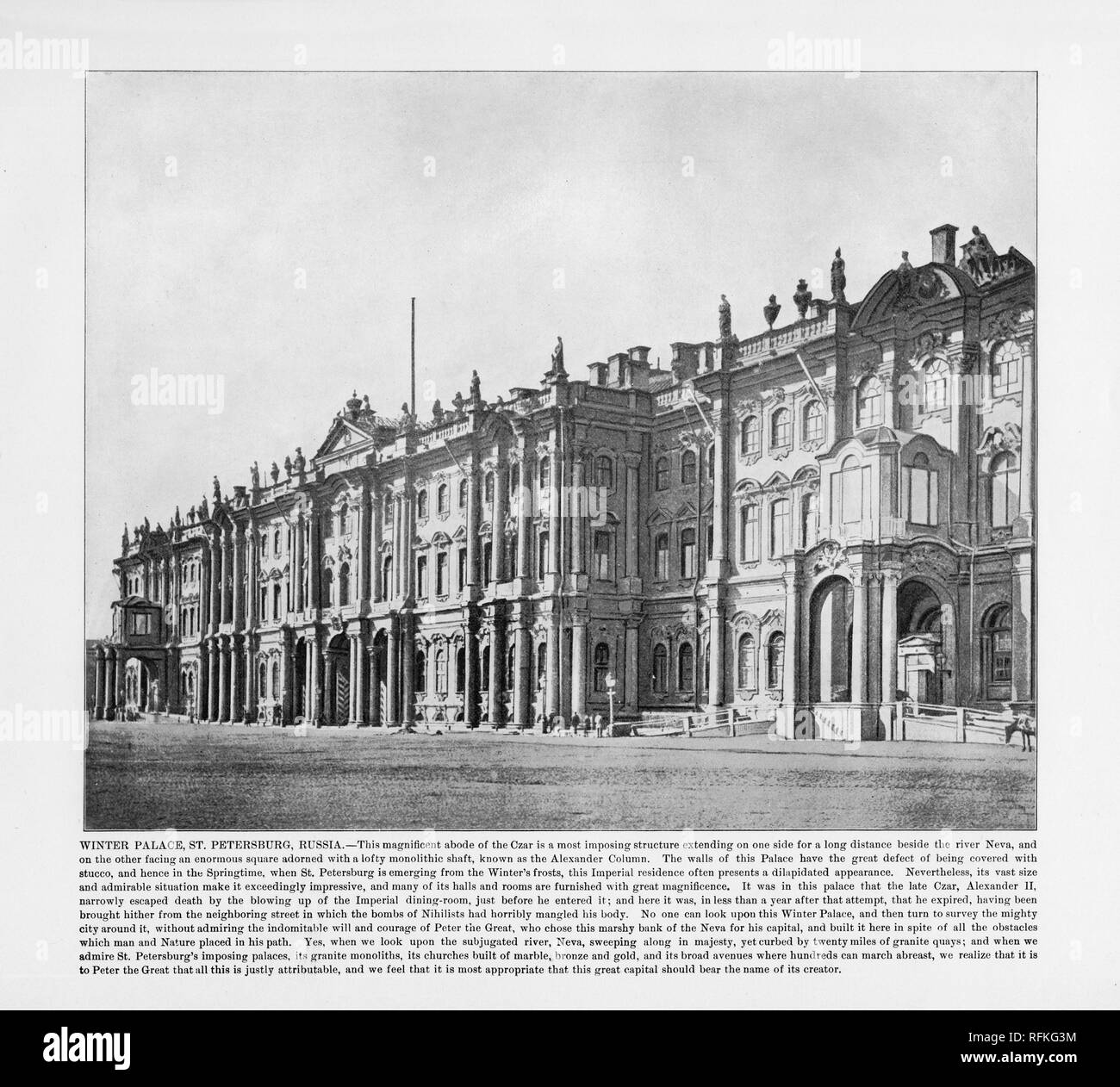 ST PETERSBURG 1853 Russia antique print The Emperor's palace 