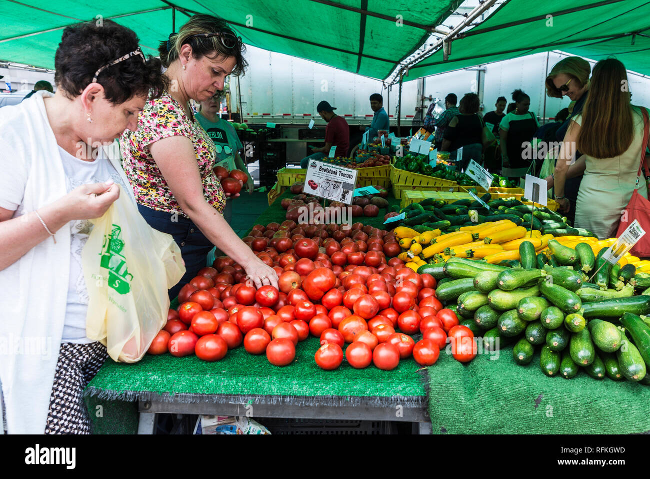 New York City, USA July 26, 2018 Farmers Market at Brooklyn Borough