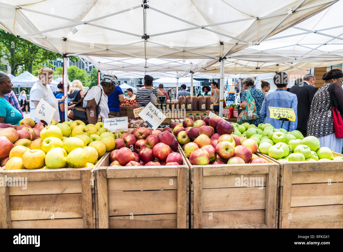 New York City, USA July 26, 2018 Farmers Market at Brooklyn Borough