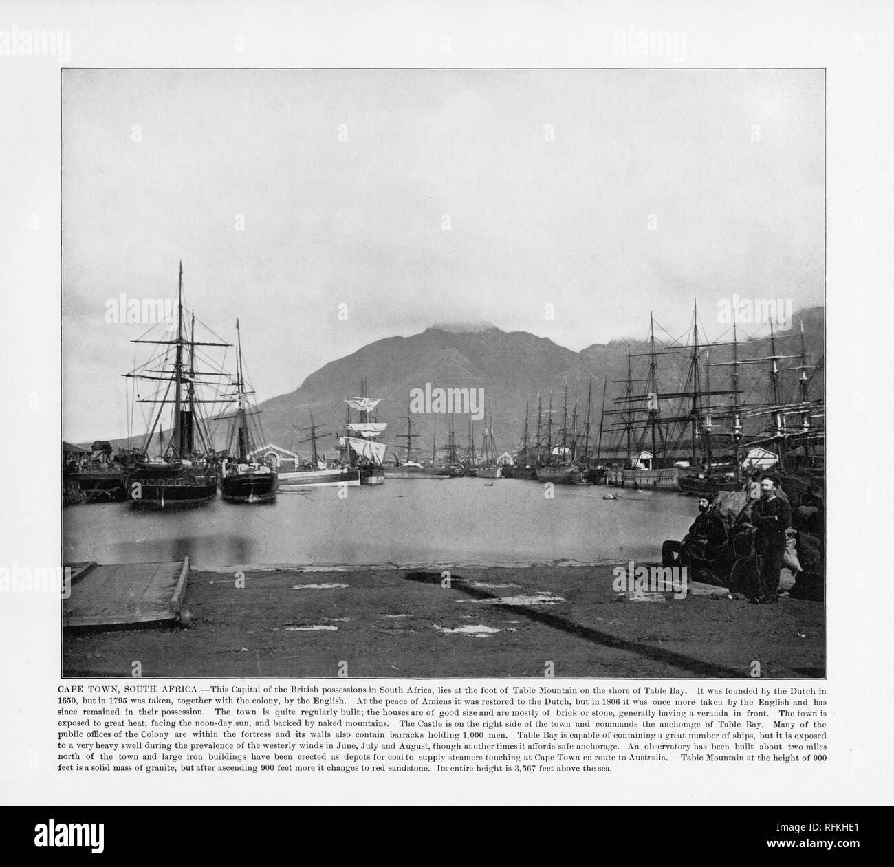 Cape Town, South Africa, Antique African Photograph, 1893 Stock Photo