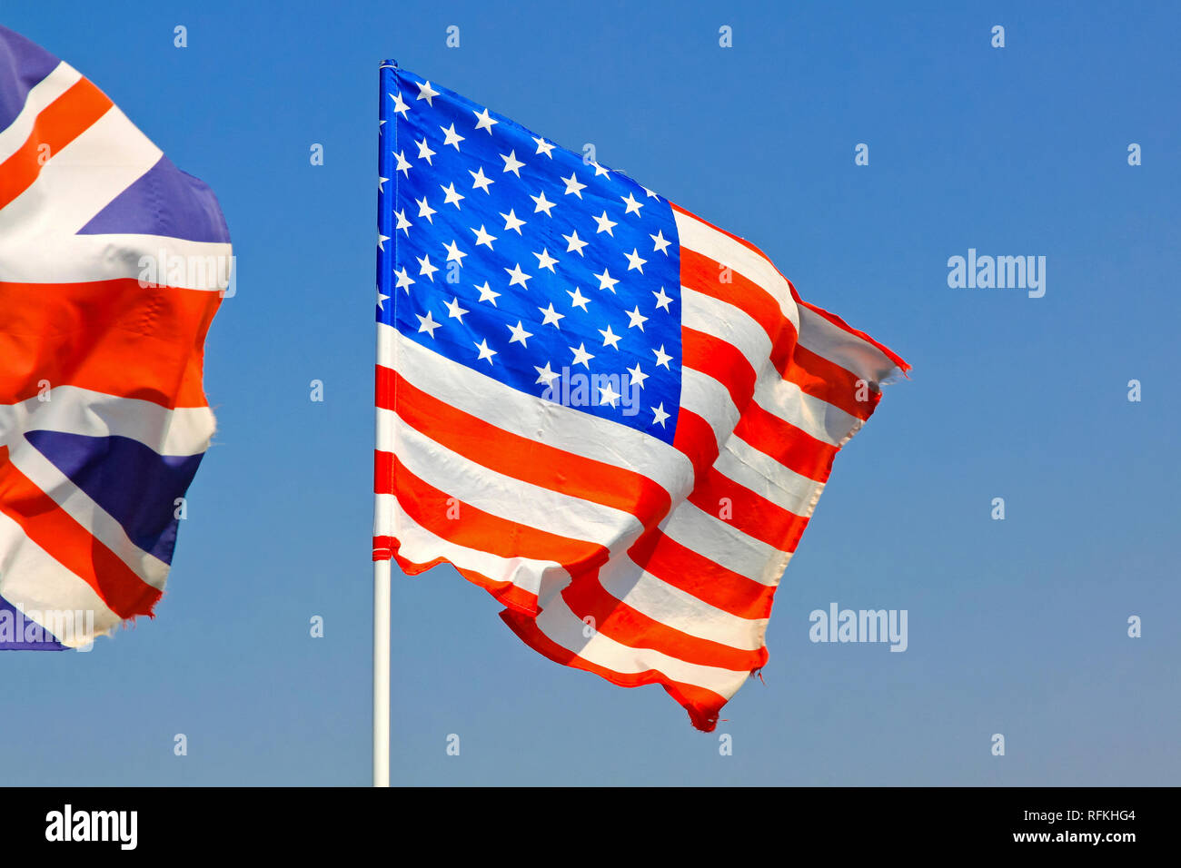 The USA and United Kingdom national flags Stock Photo - Alamy