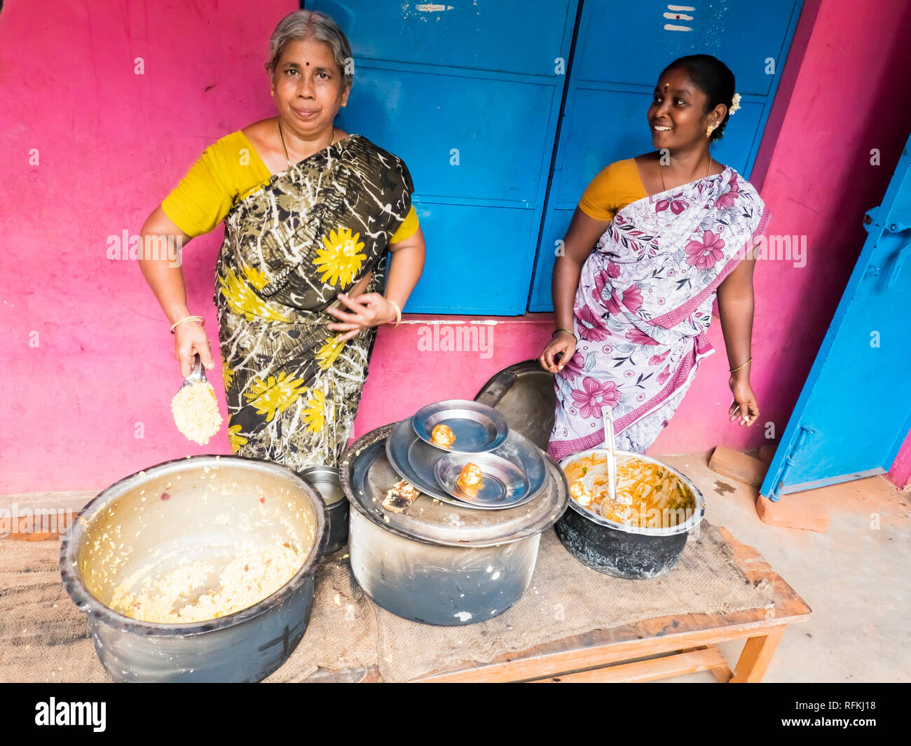 PUDUCHERRY, TAMIL NADU, INDIA - DECEMBER Circa, 2018. Unidentified ...