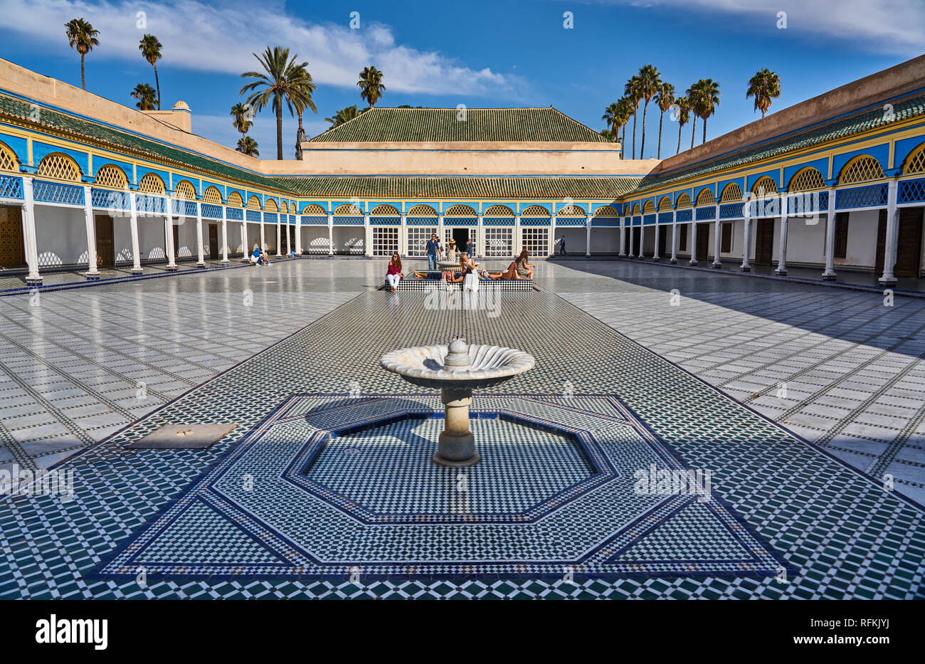 Beautiful Interiors And Architecture Of Bahia Palace Marrakech Marrakesh Morocco Stock Photo Alamy
