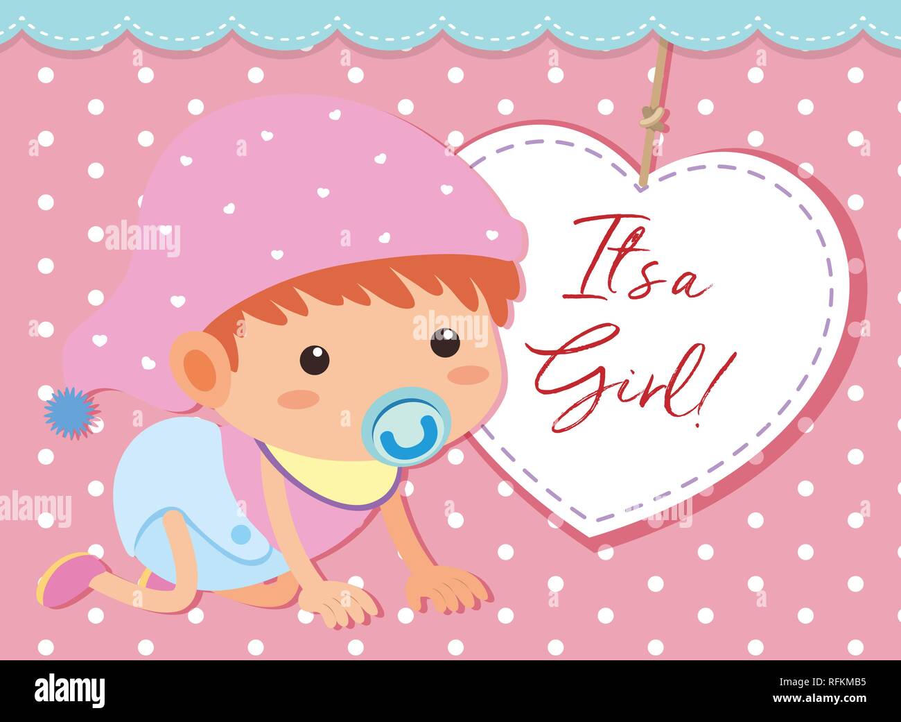 Its a baby girl illustration Stock Vector Image & Art - Alamy