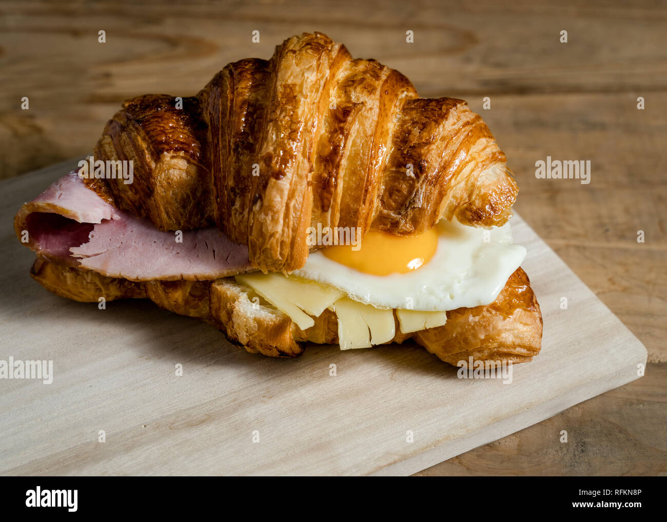 Ham, Egg and Cheese Croissant Sandwich Stock Photo Alamy