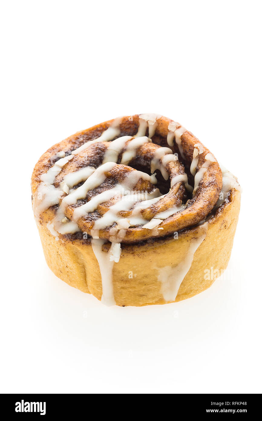 Cinnamon roll isolated on white background Stock Photo - Alamy
