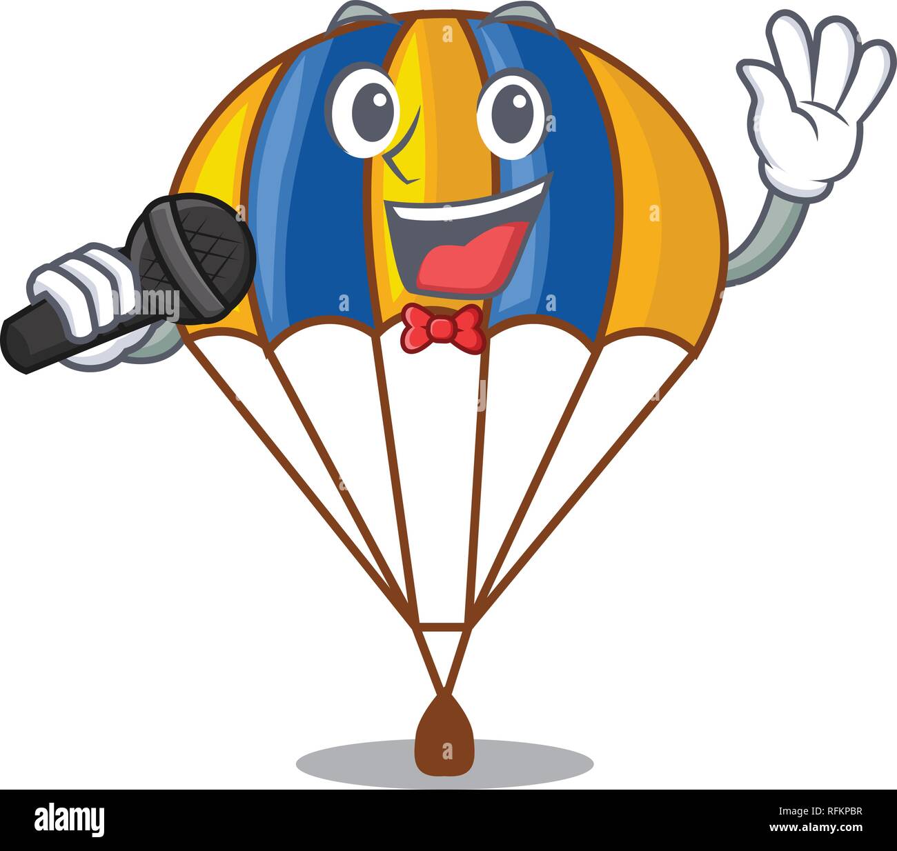 Singing flying parachute in the mascot sky vector illustration Stock ...