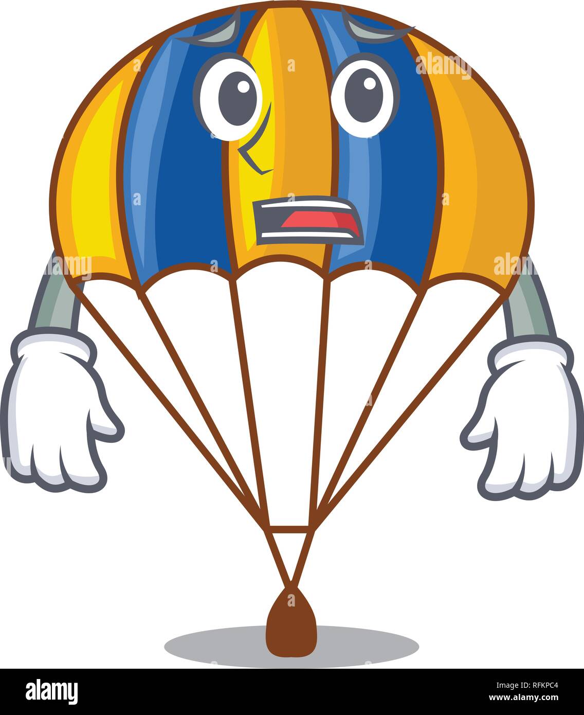 Afraid flying parachute in the mascot sky vector illustration Stock ...