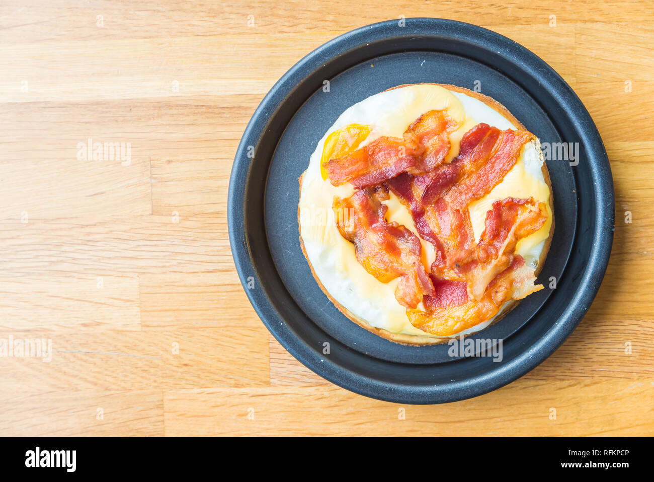 Eggs and bacon waffles Stock Photo