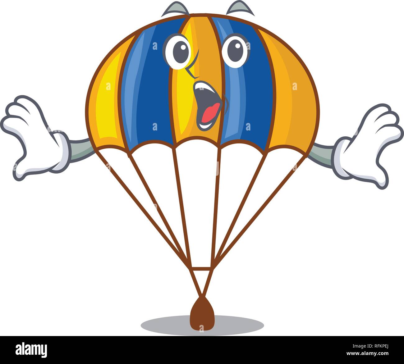 Surprised flying parachute in the mascot sky vector illustration Stock ...