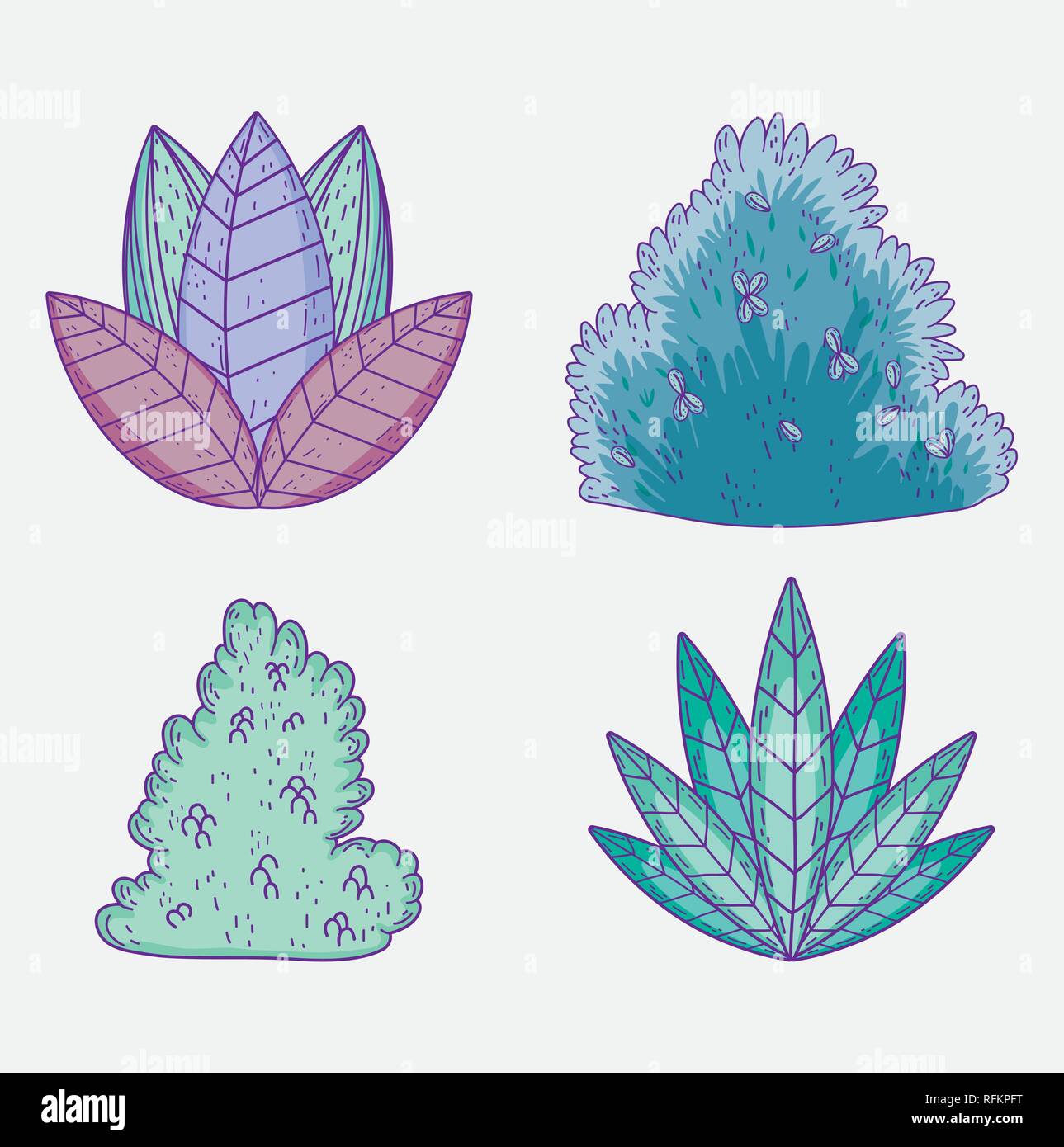 Bushes tree trees plant plants nature botany Stock Vector Images - Alamy