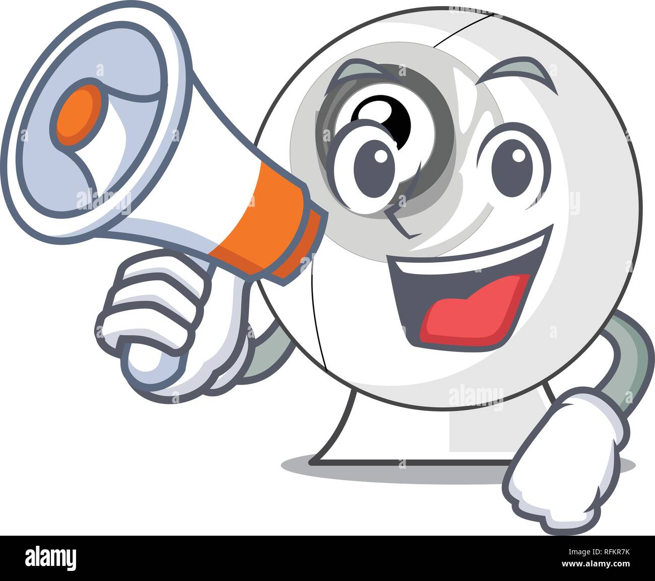 With megaphone webcam in the shape of mascot vector illustration Stock ...