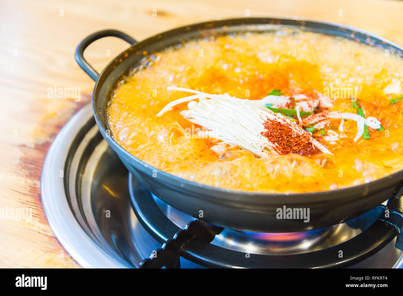 Spicy hot pot korea style food Stock Photo Alamy