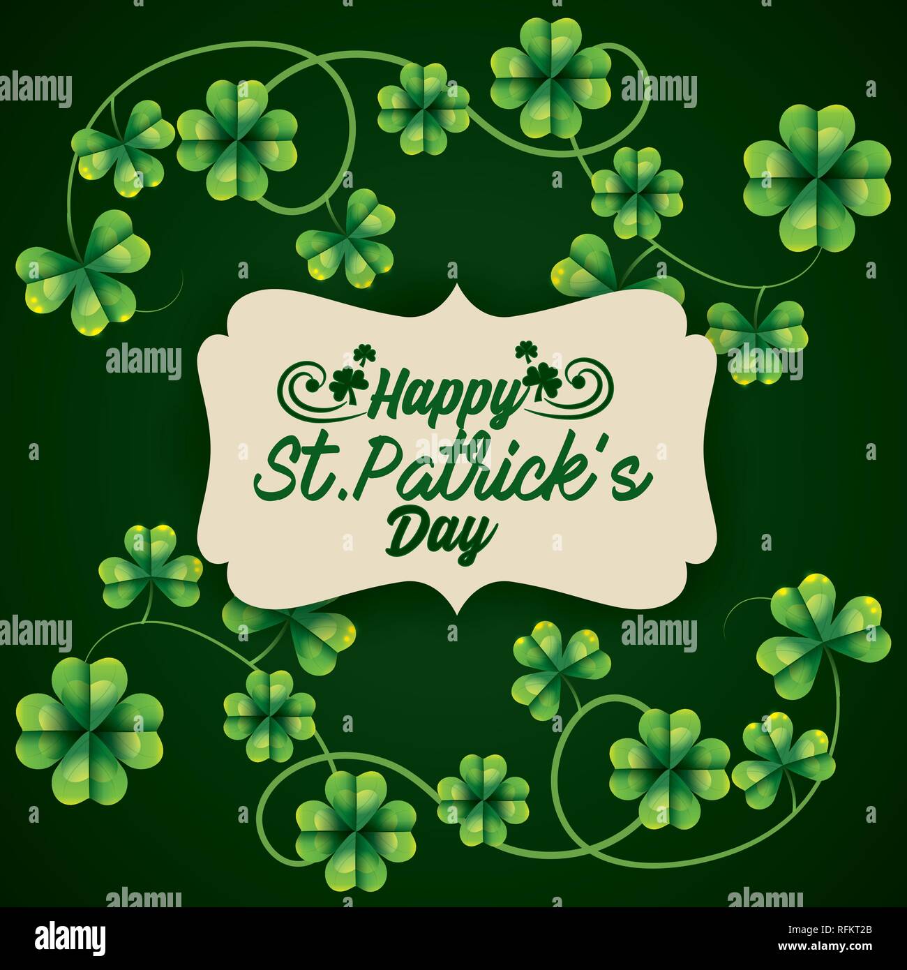 label with clovers decoration to st patrick event Stock Vector Image ...