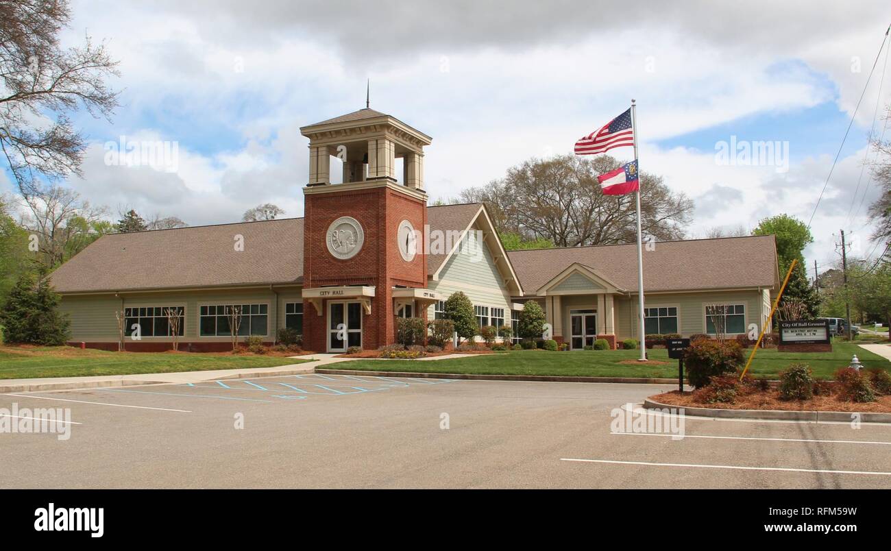 Ball Ground City Hall Stock Photo Alamy
