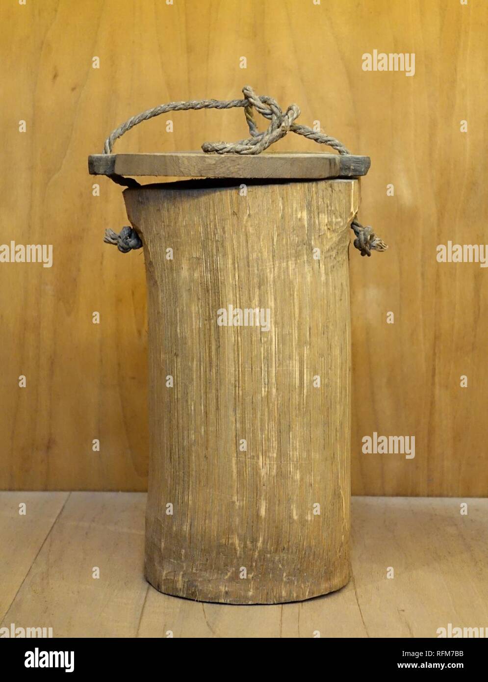 Bamboo salt container, La Ha - Vietnam Museum of Ethnology - Hanoi, Vietnam - Stock Photo