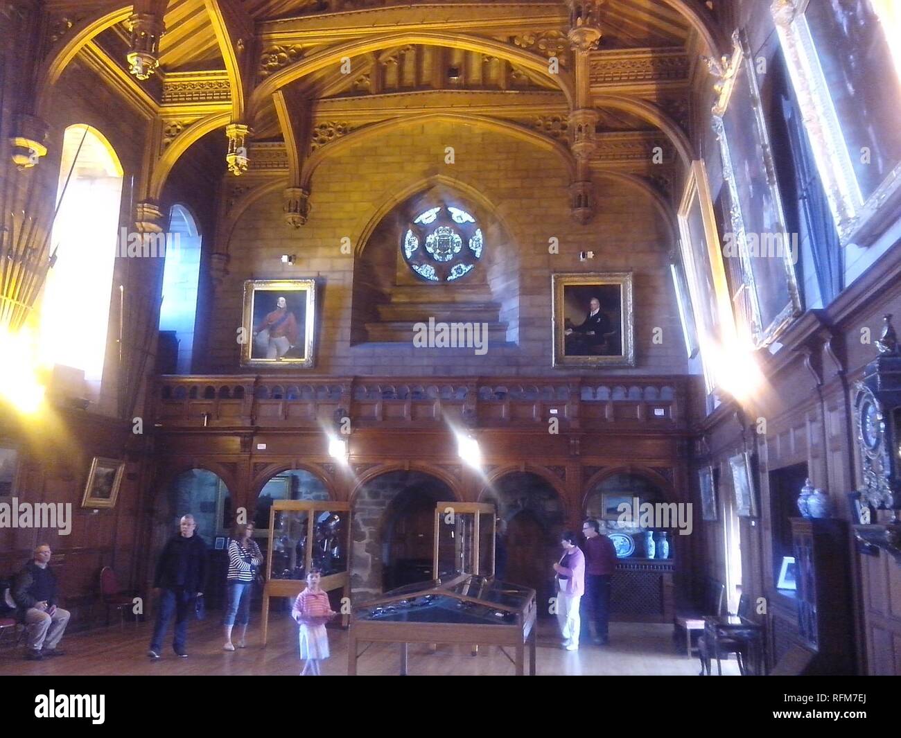 Bamburgh castle great hall 2. Stock Photo