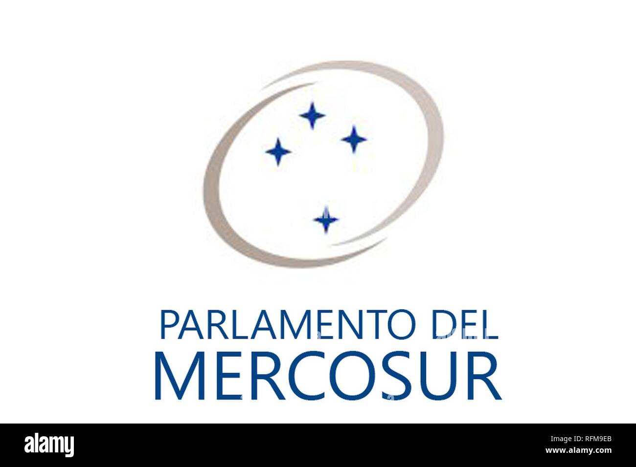 Bandera-Parlamento del Mercosur. Stock Photo