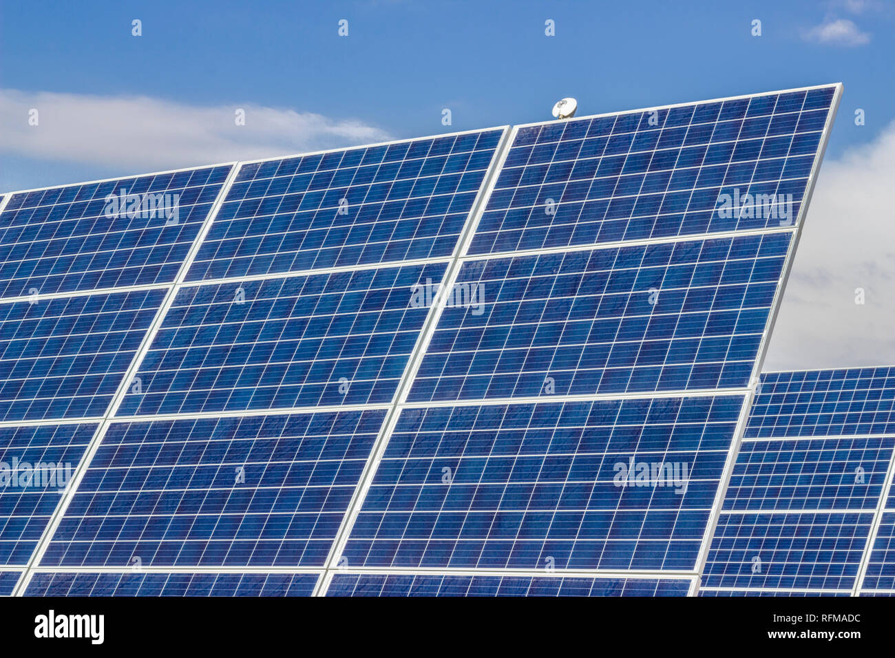 Solar Blue Module Solar Energy Modules with blue cells at Atacama Desert arid environment ...