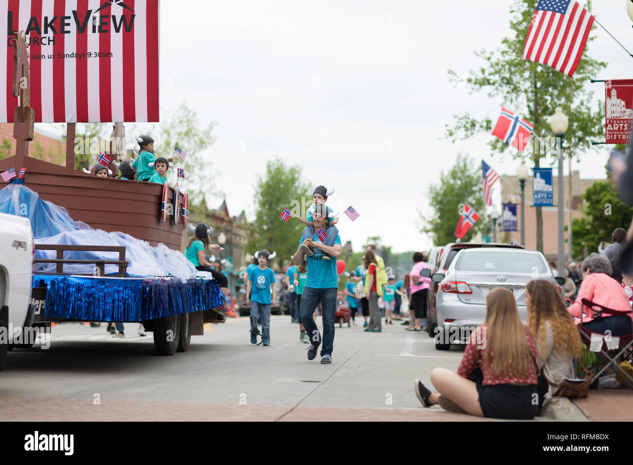 Stoughton, Wisconsin, USA May 19, 2018 Syttende Mai Youth Parade